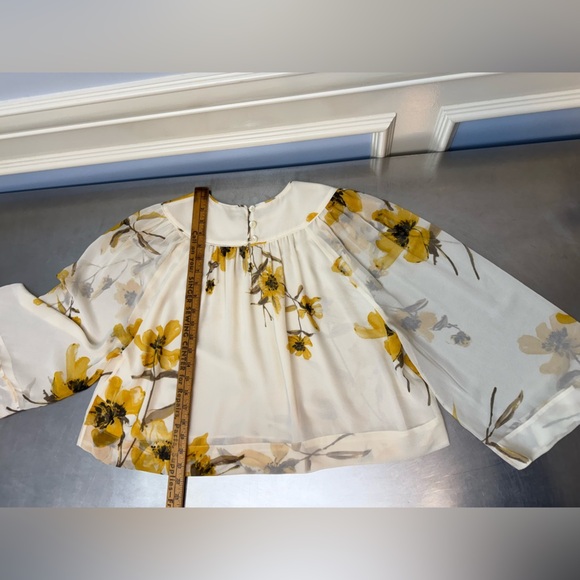 Aritzia Floral cropped sheer blouse - Picture 6 of 10